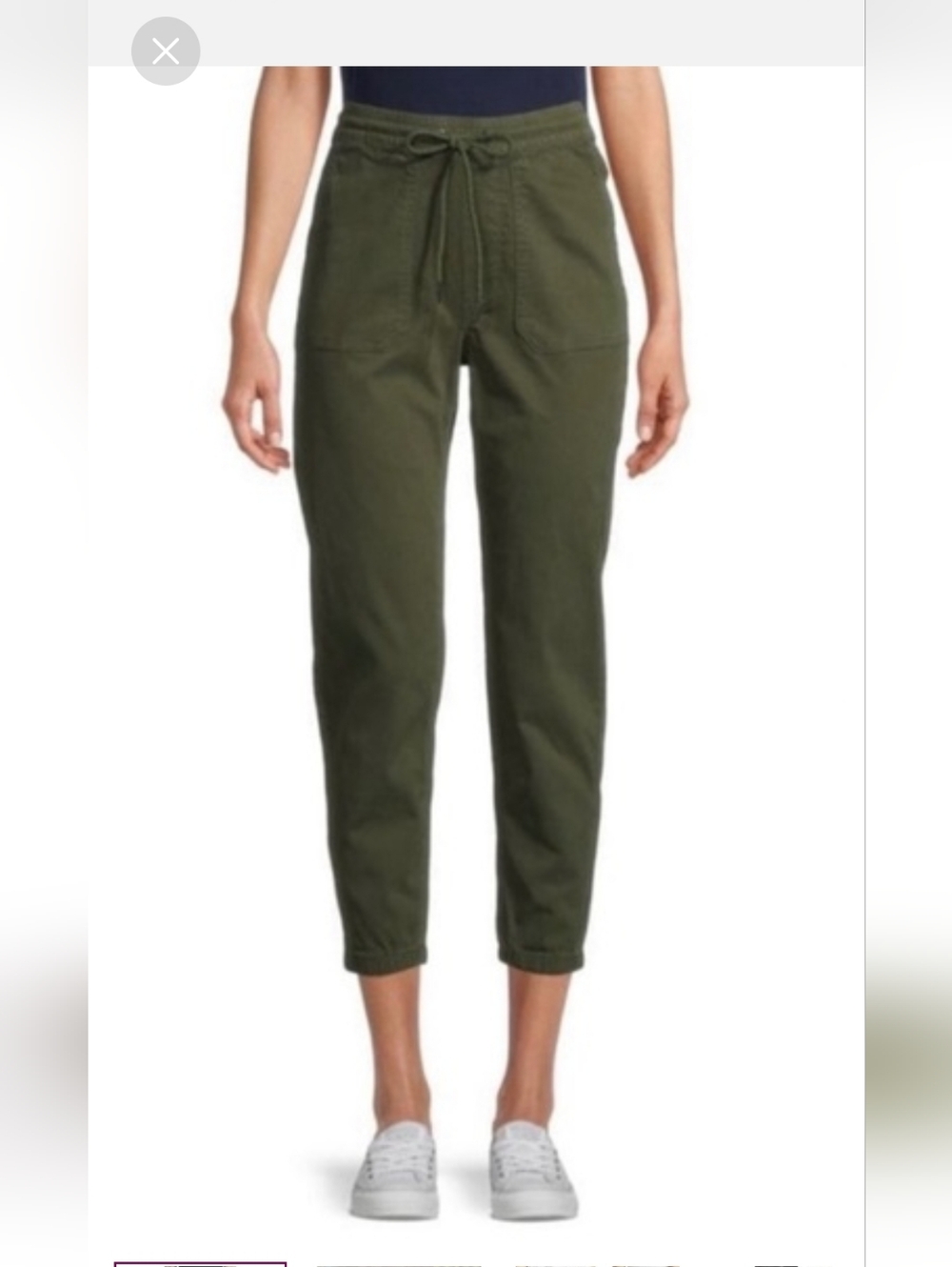 Joe's Jeans Olive  Drawstring Cropped Stretch Joggers Pants SiZE LARGE